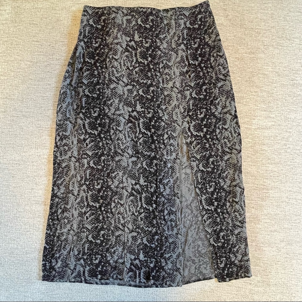 Abercrombie & Fitch Snakeskin Print Midi Skirt